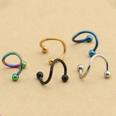 Anneaux de nez Punk en acier inoxydable, 2 pièces/1 paire, matériau sûr