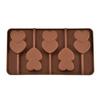 5 Grid Double Heart Shaped Silicone Non Stick Lolly Chocolate Cookie Candy Mold