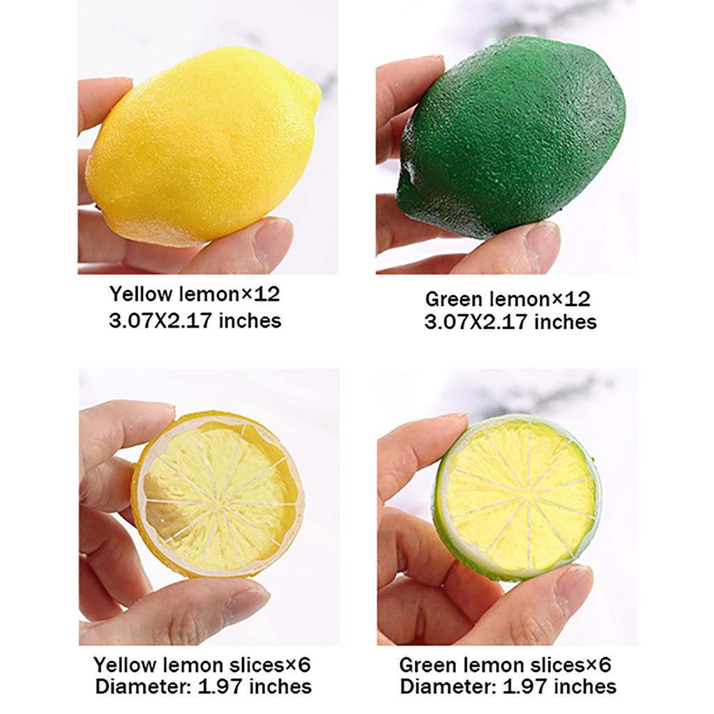 Buy Fake Lemons Limes And Slices Set Pack Of 36 Decorative Faux Citrus Fruits Ar at