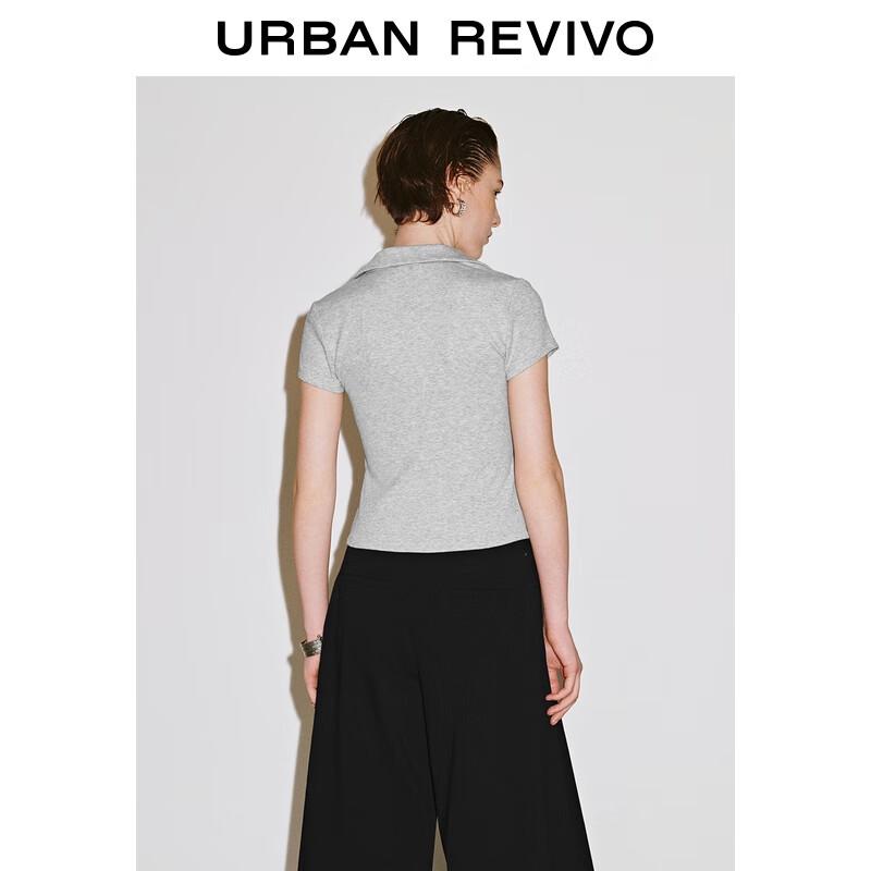 UR Women's Contrast Lace Faux Two-Piece Slim Short T-Shirt