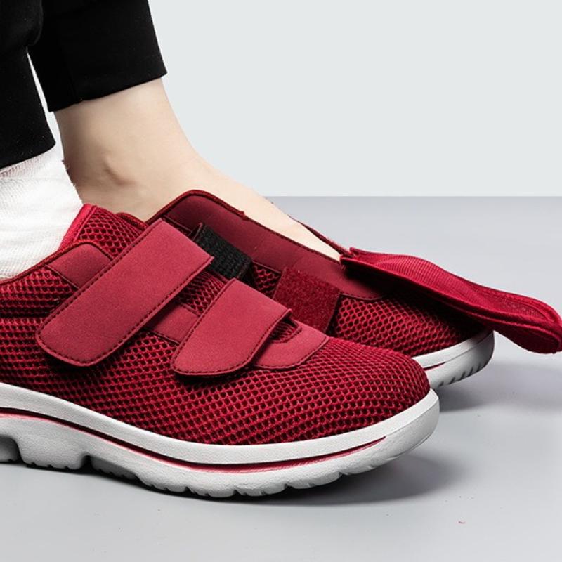 Widened Old Human Shoes Woman Diabetic Foot Swollen Shoe Breathable Mesh Thumb Valgus Puffy Fat Feet Mom Shoes