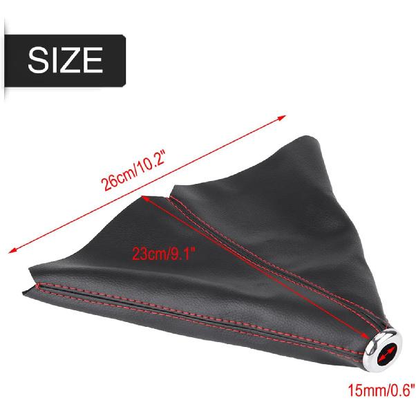 Shift Boot, PU Leather Shifter Boot Cover Universal, Shift Boot Retainer Stick Shift Sleeve Gear Shifter Boot Gear Gaiter Cover Black Bright Red