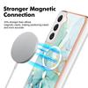 YB IMD Series-19 for Samsung Galaxy S22 5G Magnetic IMD Pattern Phone Case Electroplated 2.0mm TPU Cover