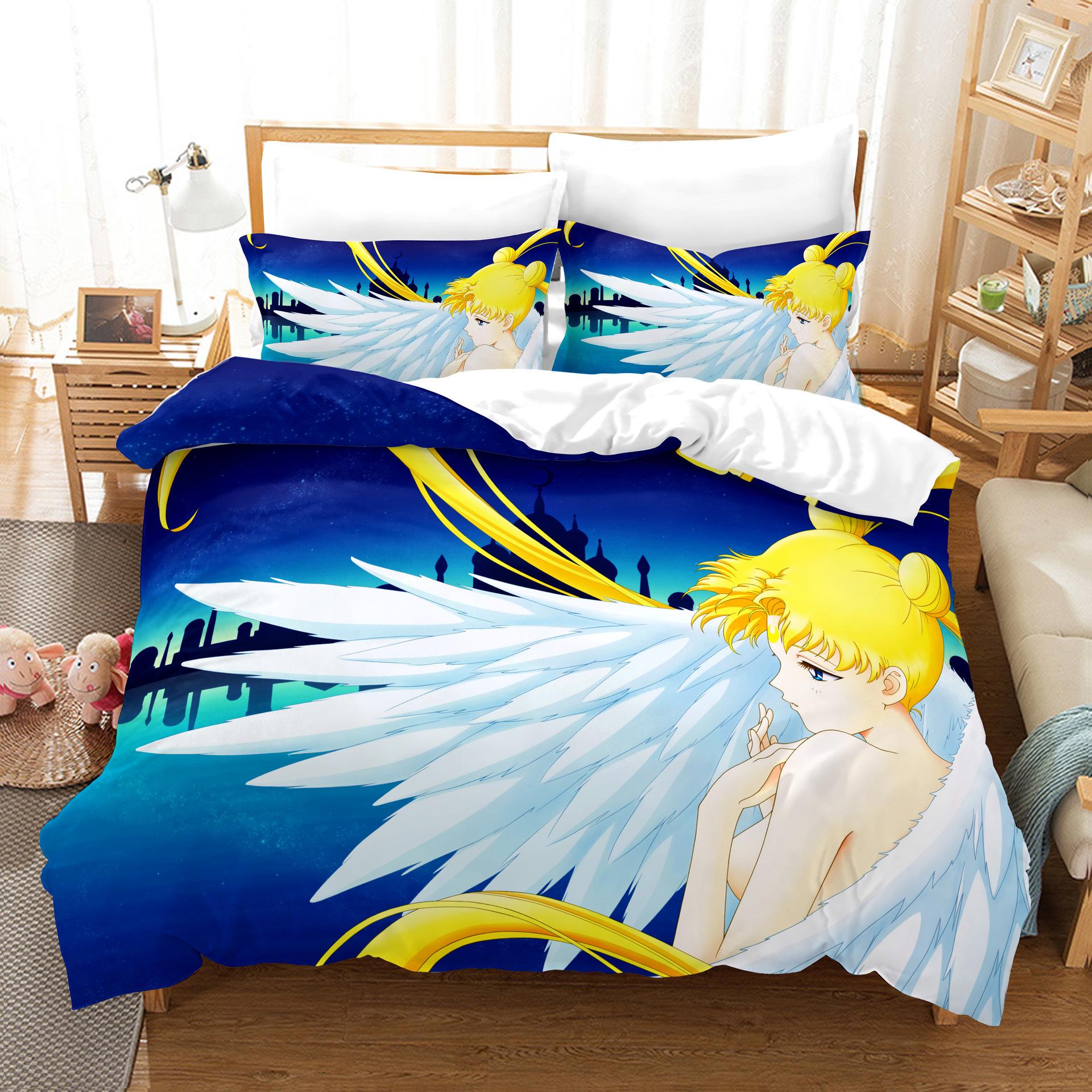 

Постельное белье Сейлор Мун Домашний текстиль 3D цифровая печать Трехпредметный пододеяльник наволочка GB-Single135cm×200cm