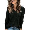 European & American Women's V-Neck T-Shirt with Short/Long Sleeves - Ribbed & Brushed Fashion Top, 2023 Edition