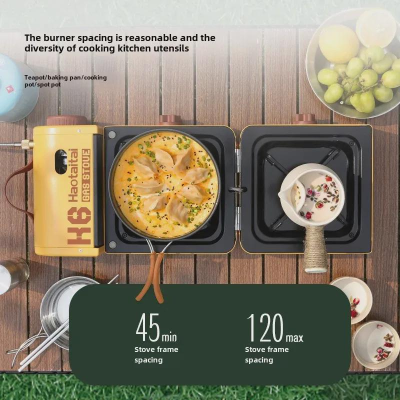 2024 Compact Folding Double-Head Multi-Purpose Camping Stove