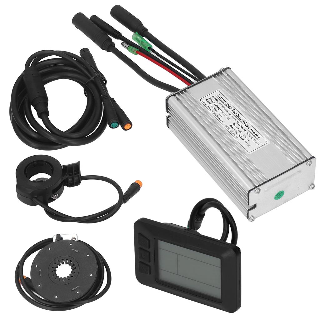 Electric Bicycle Modified Kit Waterproof 22A Controller and LCD7U Display Set for 500W Geared Motor