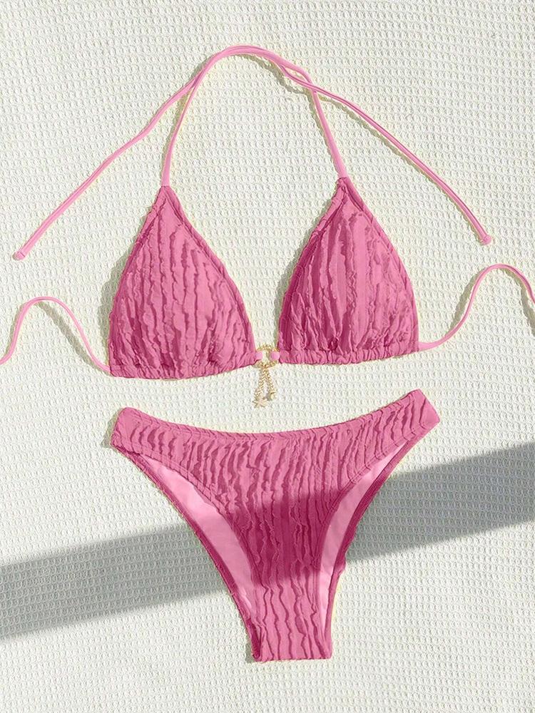 Sexy Bikini Sets Tweedelig Dames Badpak Gerimpelde Halter Nek Bikini 2026 Dames Badkleding voor Vrouw Strandkleding Badpak