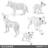 Simulation Static Forest Animal White Wolf Model Wolf Cub Arctic Wolf Growling Wolf Static Ornament Set Toy