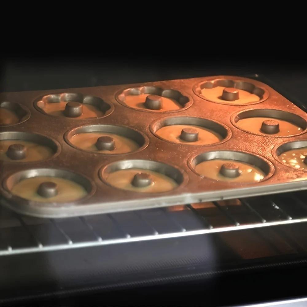 6/12 Cavity Cake Baking Tray Carbon Steel Muffin Cakes Mold Donut Baking Mold Dessert Making