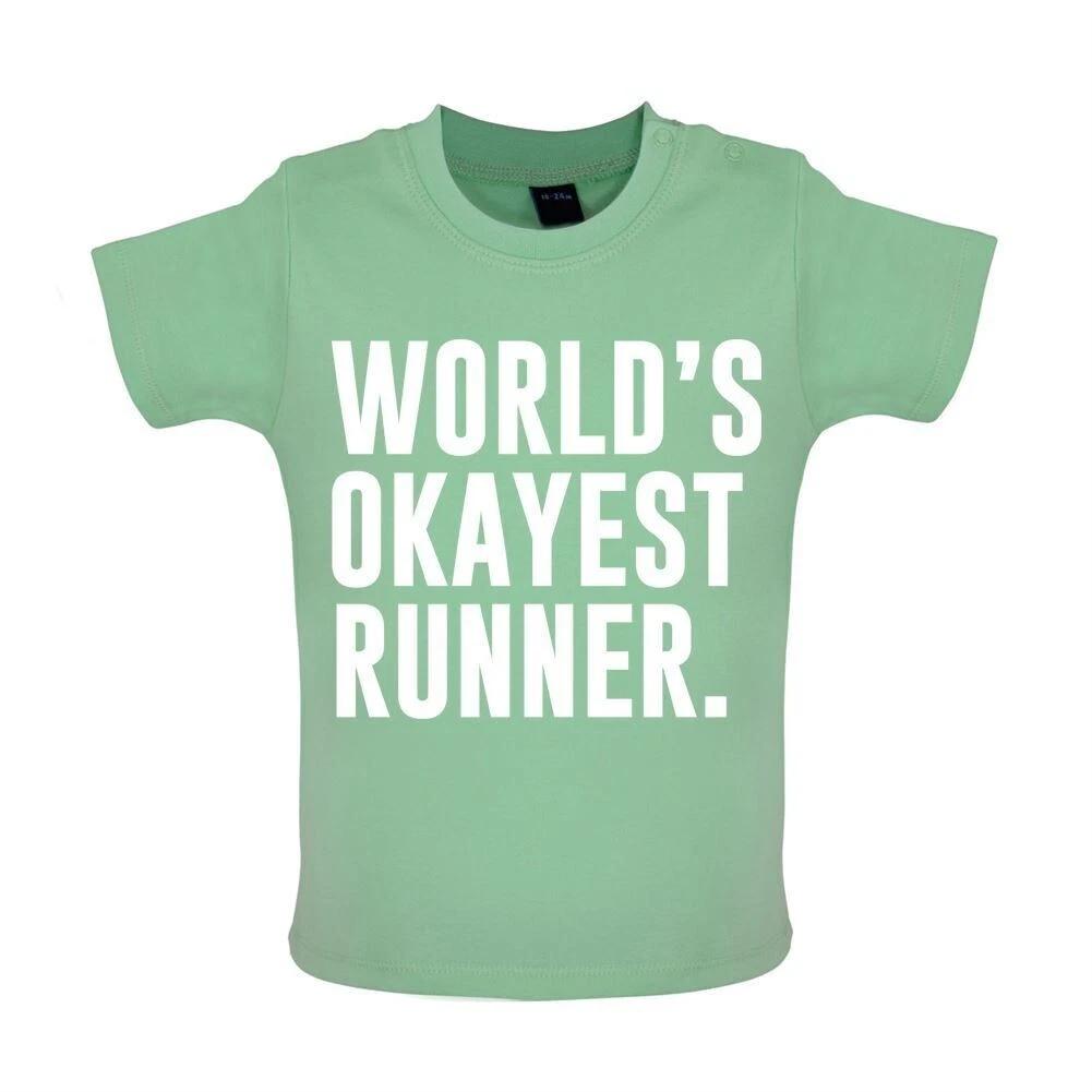 Au Monde Okayest Runner - Kids T-Shirt Tees Top - Running Run 10K 5K Marathon 160