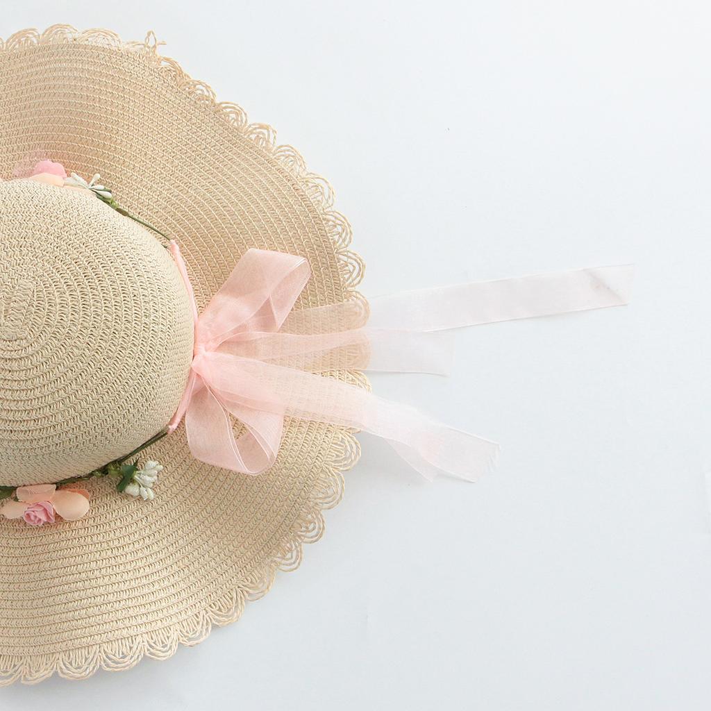 Beach Vacation Beach Straw Hat for Women, Foldable UV Resistant Sunshade Hat