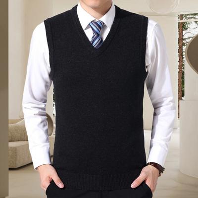 Yousheng Herren Weste Pullover V-Ausschnitt Ärmellos Slim Fit Einfarbig Strickpullover Slim Fit Mittellang Verdickter Pullover im Business-Stil