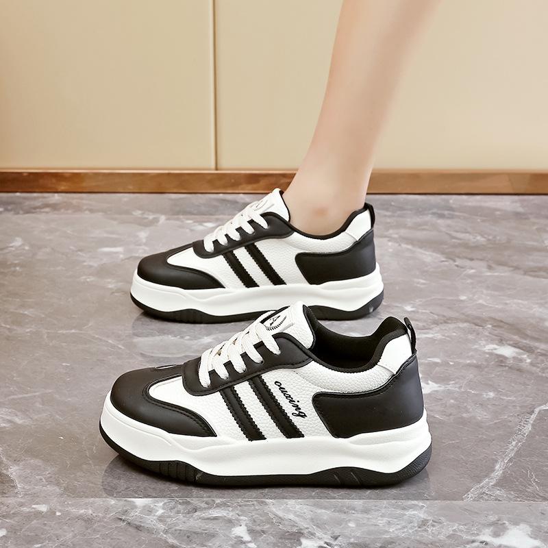 

Spring little white shoes women s shoes new Korean version student thick-soled heightening board shoes soft-soled casual shoes women 40 чорний