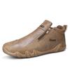 New Autumn Men's Shoes Leather Surface Mid-top Casual Slip-on Shoes Waterproof Labor Protection Comfortable and Versatile Shoes for Men