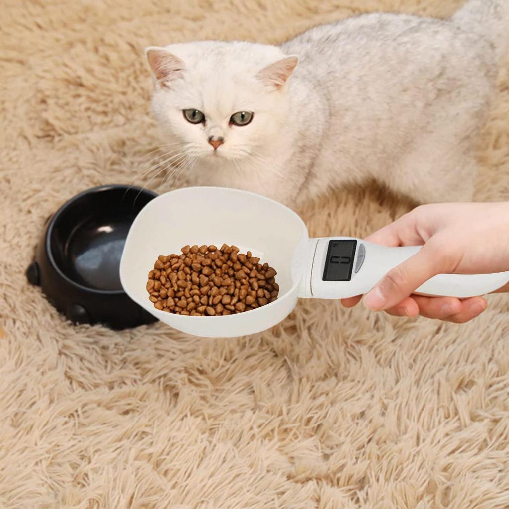Pet Food Measuring Scoop Electronic Dog Cat Food Measuring Cup Digital Spoon Scale Kitchen Food Scale with LED Display