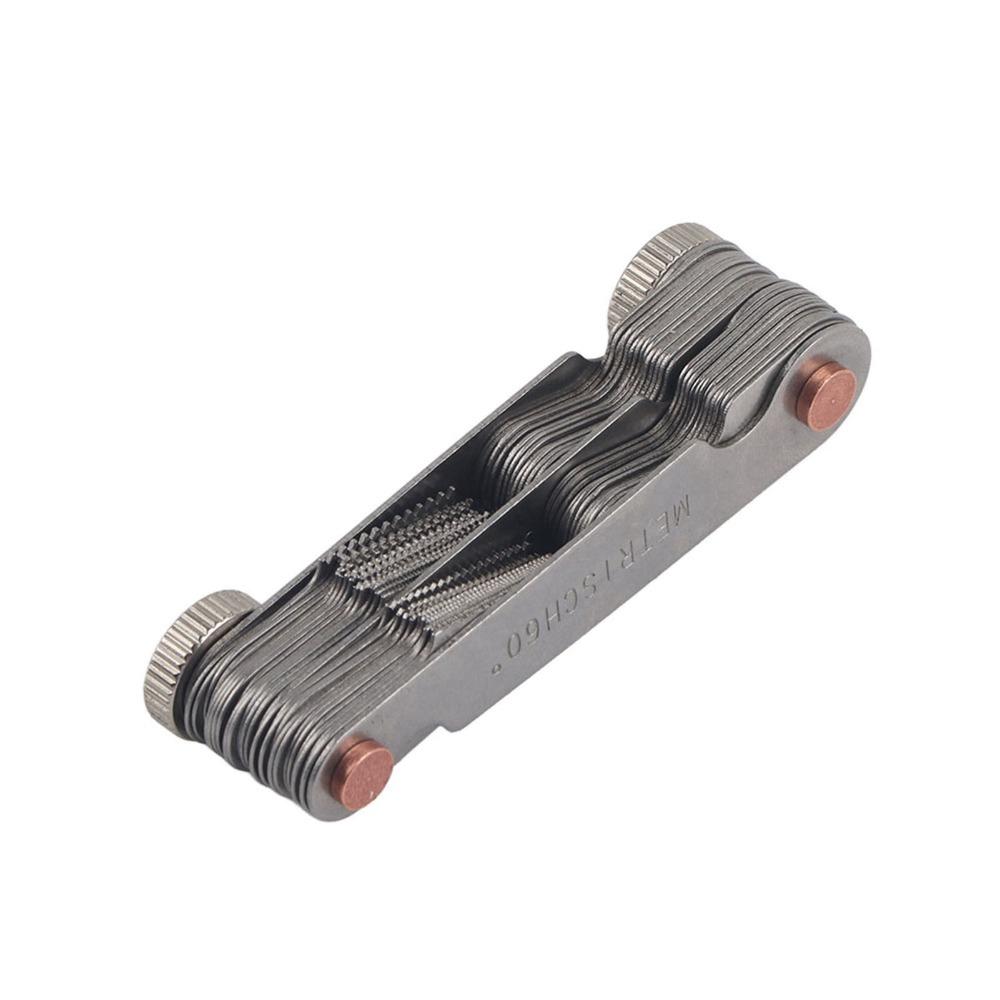Stainless iron Thread Pitch Gauge Metric Imperial Thread Measuring Tool  Angle Checking