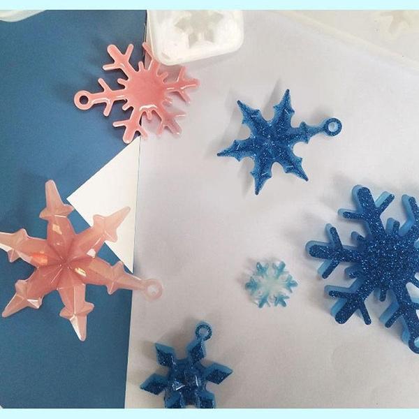 1 ST DIY Crystal Dropper Sneeuwvlok Accessoires met Gaten Hanger Siliconen Mal