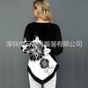 Printed Street Trendy V-neck Irregular Hem Loose T-shirt