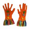 Funny Cosplay Clown Gloves For Halloween And Carnival Parties Soft Polyester Satin Pompoms Gloves With Elastic Design