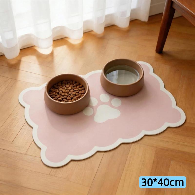 Waterproof Non Slip Pet Feeding Mat Absorbent Wavy Edge Easy Clean Pad for Cats Puppy Pet Feeding Supplies