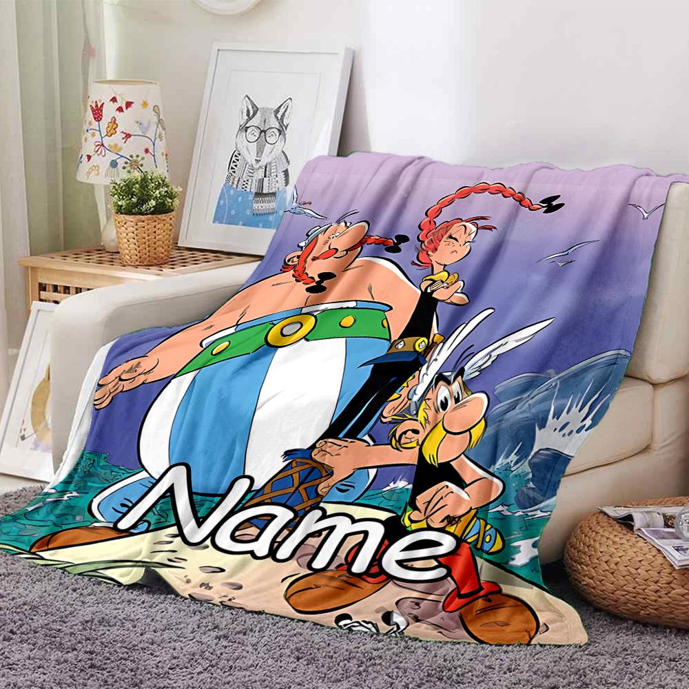 Personalisierbare Decke mit Namen und Persönlichkeit Asterix, Weich & Warm, für Sofa, Büro, Bett, Reise, Mittagspause, Geschenk, Geeignet für alle Jahreszeiten