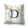 Polyester Pillowcase Green Leaf Decorative Print Pillowcase 26 English Letter Cushion Cover