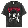 Vintage Wash Unisex's T-Shirt Anime  Unisex's T-Shirt Cotton Summer Short Sleeve T-Shirt Unisex's And Wounisex's Harajuku Top