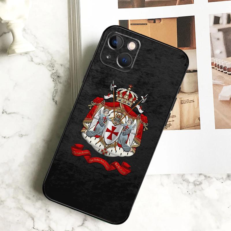 Knights Templar Coat of Arms Phone Case For iPhone 17 16 15 13 12 11 14 Pro Max Plus 12 13 Mini 16e 17 Air Cover Coque