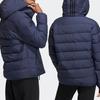 Adidas Jaqueta Puffer de Penas com Capuz e Zíper Estampa de Logo Cor Sólida Neo Jaquetas Unissex Azul HY9636