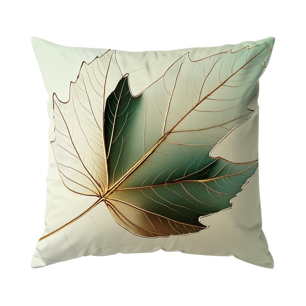 1/4pcs Green Leaves Cushions Pillowcase Polyester Cushion Cover Throw Pillow Pillowcover Home Car Sofa Decor