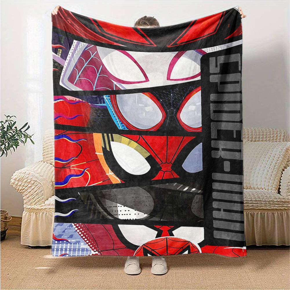 Spider-Man Comic Panel Art Flannel Blanket Super Soft Warm Cozy Blanket for Sofa Bed Office Travel All‑Season Home Decor Gift