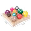 Colorful Mushroom Kids Montessori Wooden Toy Counting Pick Mushrooms Color Shape Sorting Matching Game Size Sensory Educational