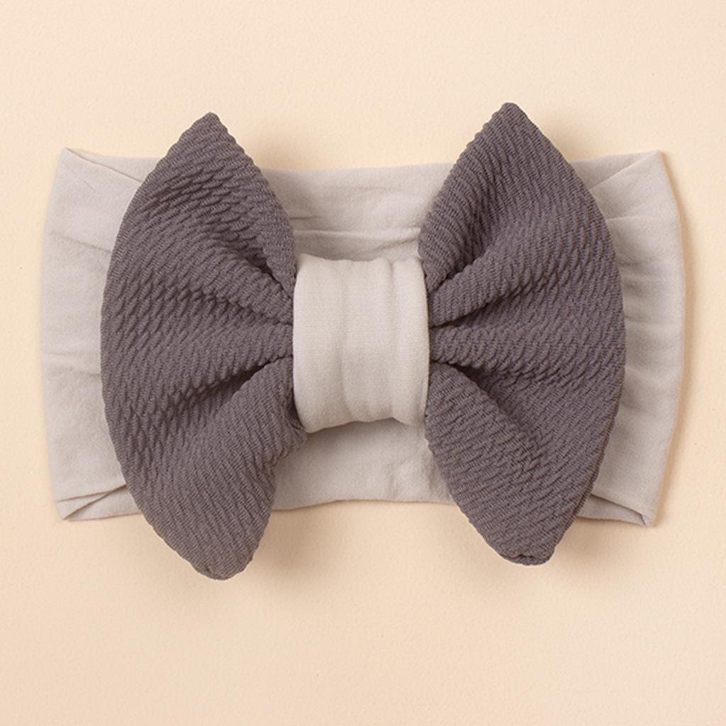 2022 Cukrová barva Dětské žebrované pokrývky hlavy: Nylonová mašle široká čelenka pro kojence a děti