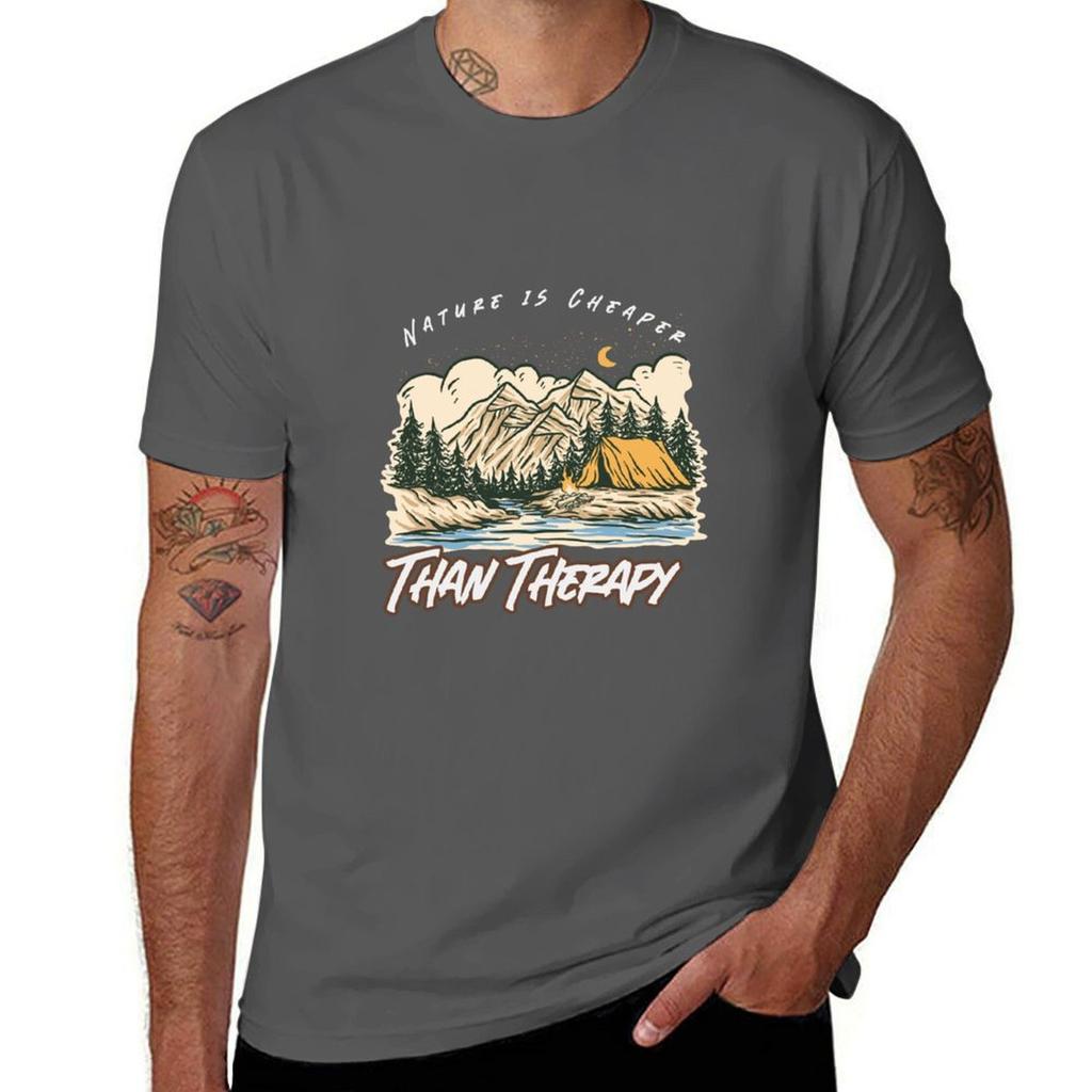 Nature Is Cheaper Than Therapy Tshirt Breathable Mesh Panel Tshirt