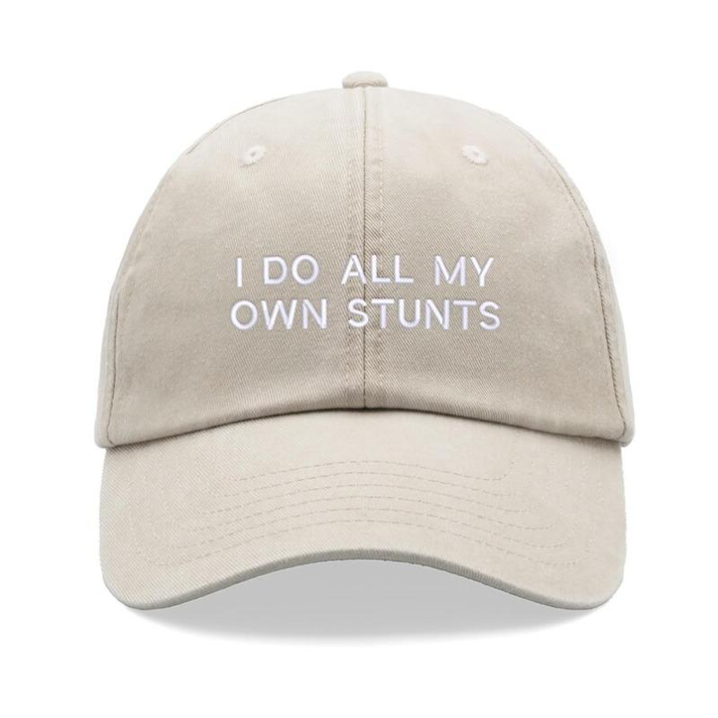 1pc "I Do All My Own Stunts" Baseball Caps Men Vintage Washed Dad Hat Adjustable Funny Faded Sport Sun Fathers Film Directors