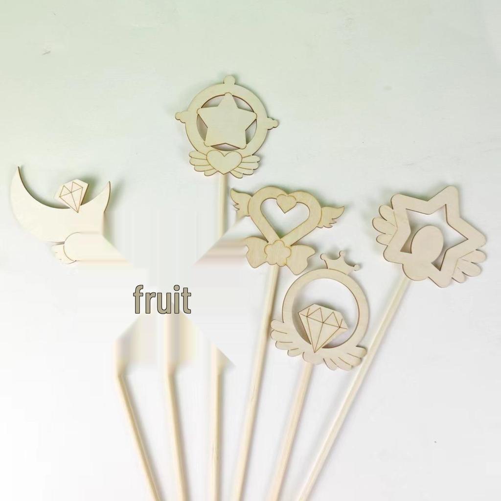 Handcrafted Wooden Fairy Wand: Stars, Moon, and Snowflake Design