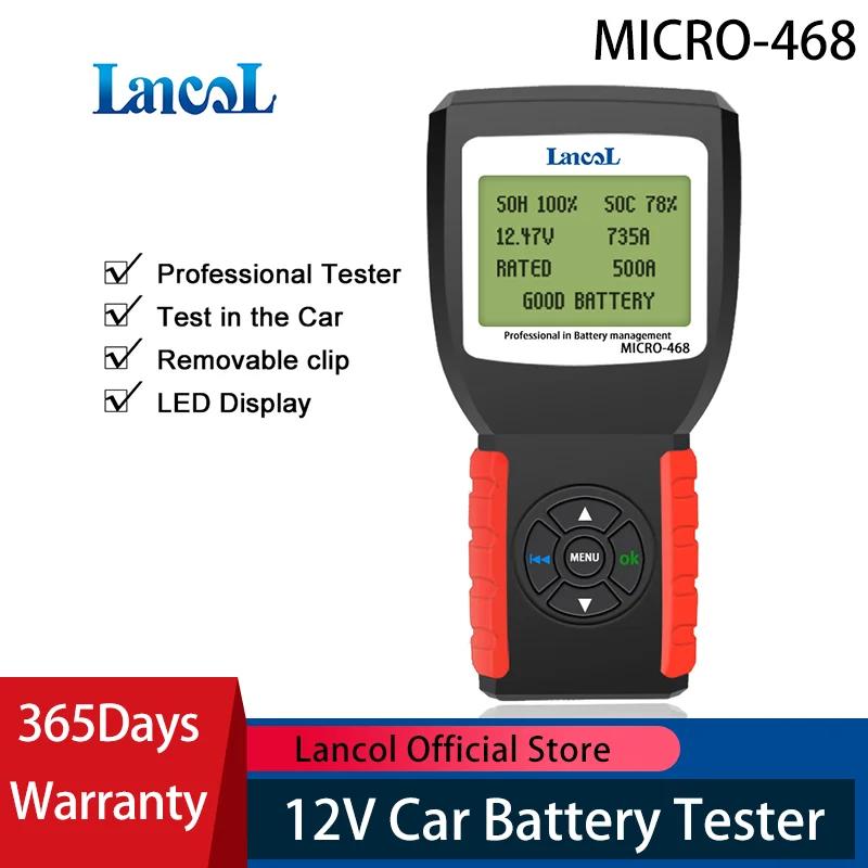 Lancol Micro468 Car Battery Tester Portable 12V Auto Digital 100-2000CCA  Automobile Battery Analyzer Tool For Car English