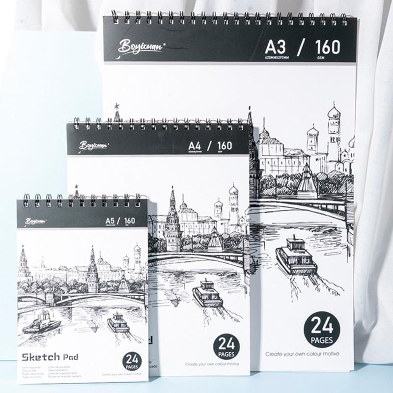 Professional Sketchbook With 24 Pages Artists Drawing Notebook For Sketching Doodling Art Illustrations Project