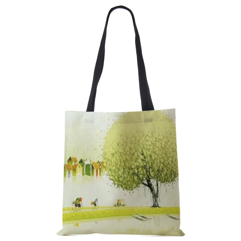 Женские льняные сумки с принтом — фото 6