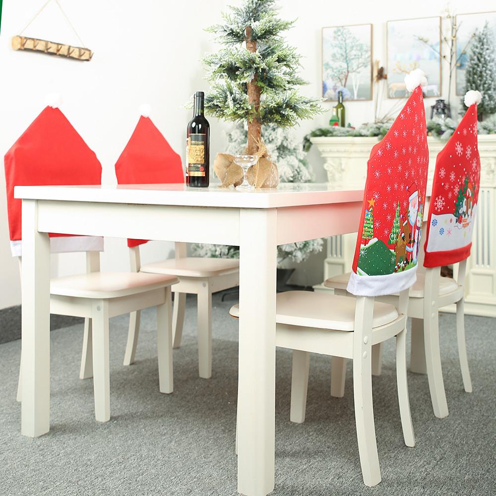 Festive Chair Covers Featuring Santa Claus And Snowman Designs For Christmas Decorations