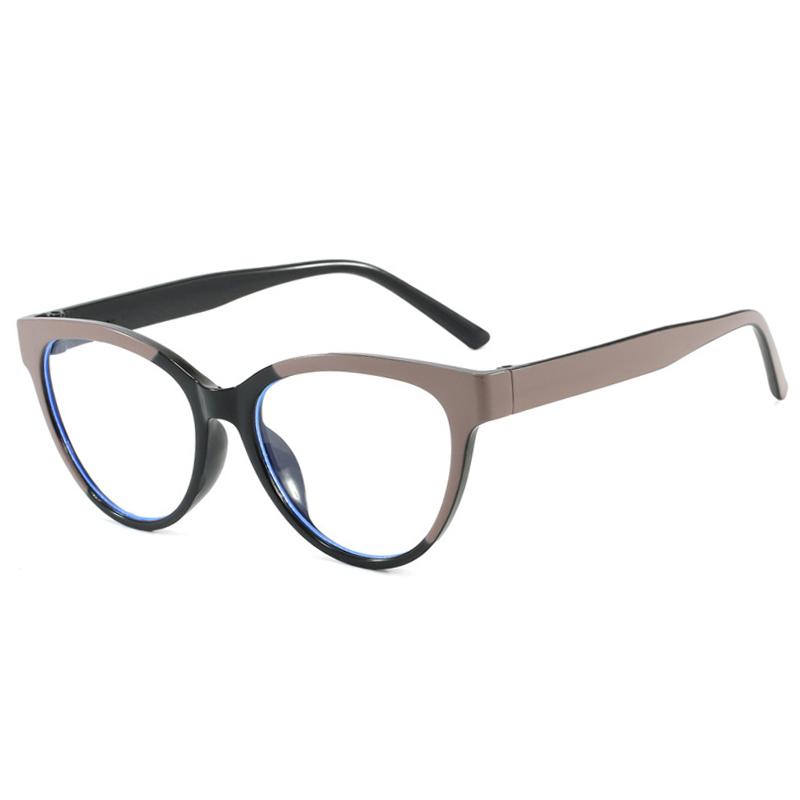 New Cat Eye Women Glasses Frame Clear Anti-Blu-Ray Eyewear Fashion Olive Green Men Optical Frame