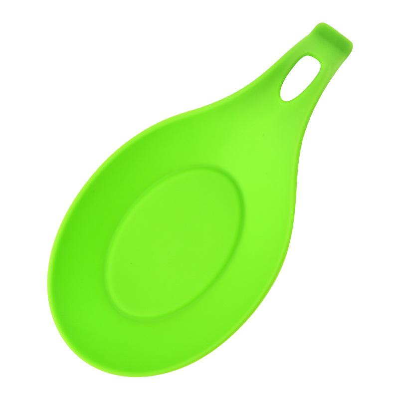 Heat-Resistant TPE Silicone Spoon Rest Non-Slip Easy Clean Kitchen Utensil Holder Saucer Pad for Cocktail Snack Trays