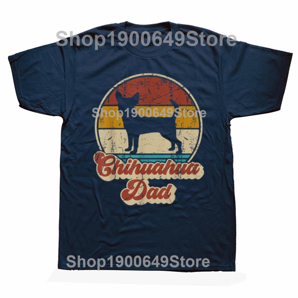 New Chihuahua Dog Dad Funny Vintage Graphic Tops Men Oversized Tshirt Summer Hip Hop Fashion Short Sleeve Crewneck T Shirts
