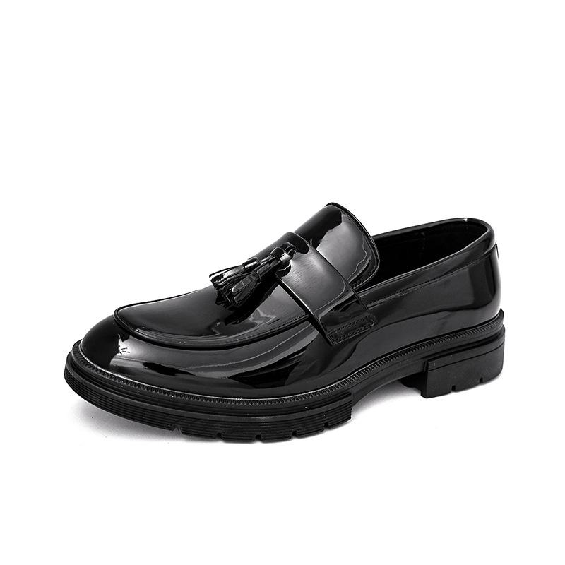Men s Large-Size Cross-Strap Tassel Leather Loafers: Versatile Formal and Casual Shoes 43