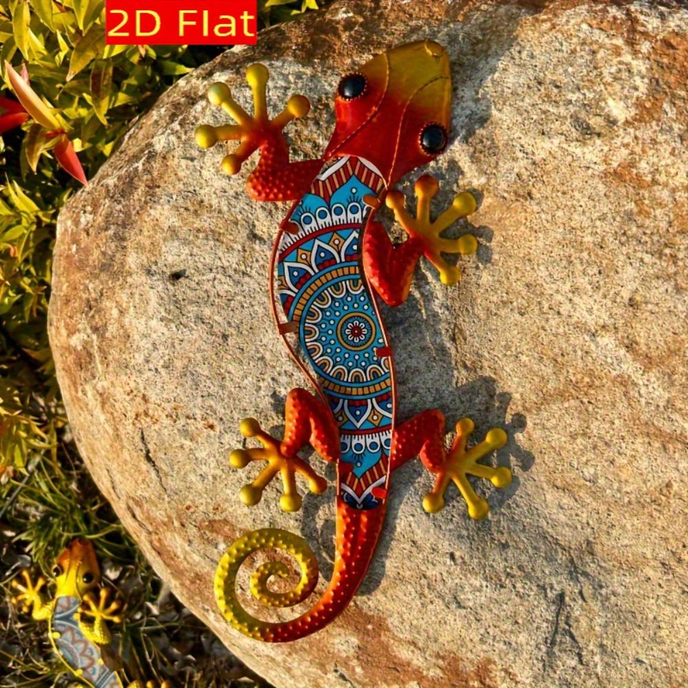 2D Orange Acrylic Lizard Gecko Hanging Decor,No Power Needed,Indoor Outdoor Ornament for Yard Lawn Bedroom Living Room Office Fence,Holiday Decoration