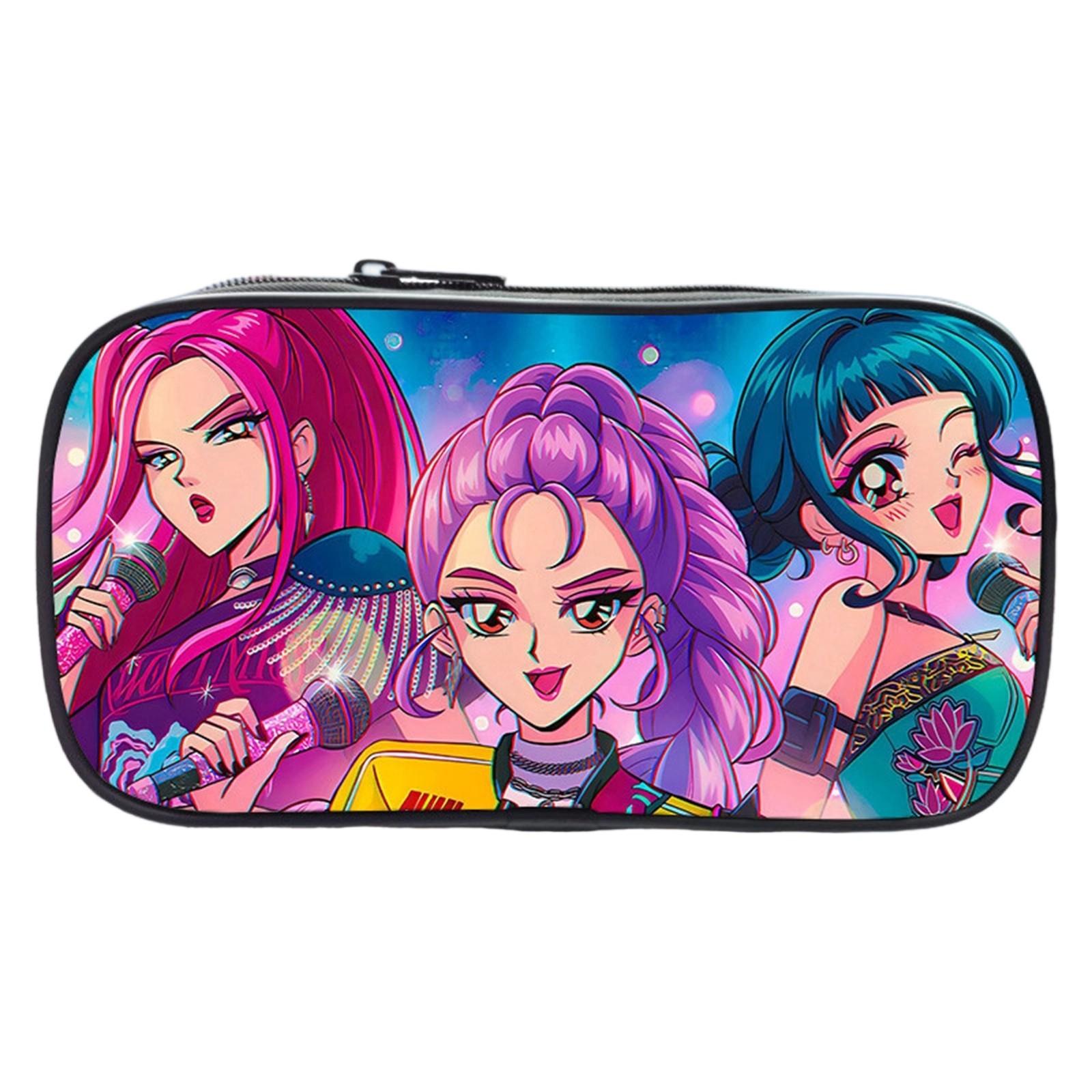 

KPOP Девочки Мультяшный Пенал Пенал для Начальной Школы Сумка для Канцелярских Принадлежностей Детский Пенал Аниме Принт One Size