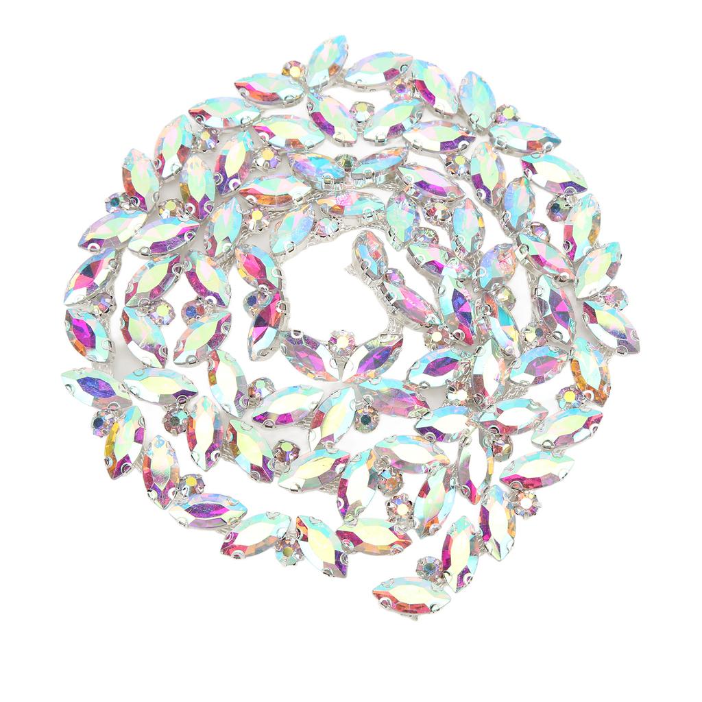 Glass Claw Chain High Hardness Color Single Row Rhinestone Strips for Clothing Shoes Jewelry