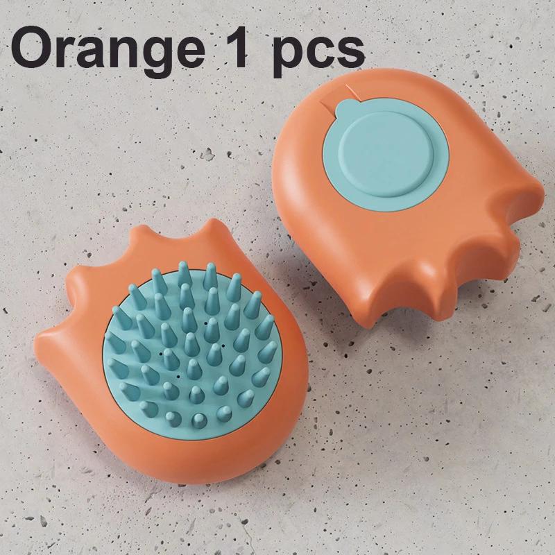 

Pet Cat Claw Bath Brush Massage Cleaning Beauty Cat Dog Supplies Soft Comfortable Remove Pet Floating Hair Durable Bath Brush оранжевый