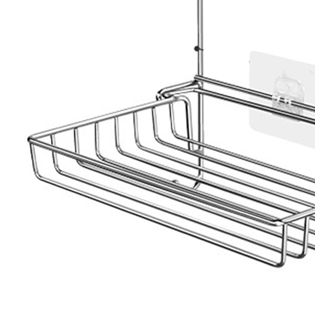 Stainless Steel Folding Storage Rack 2 Tier Bathroom Shelves Wall Mounted Kitchen Spice Rack Organizer Strong Load